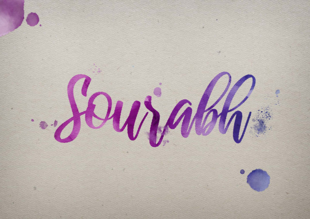 Free photo of Sourabh Watercolor Name DP