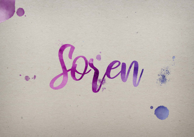 Free photo of Soren Watercolor Name DP