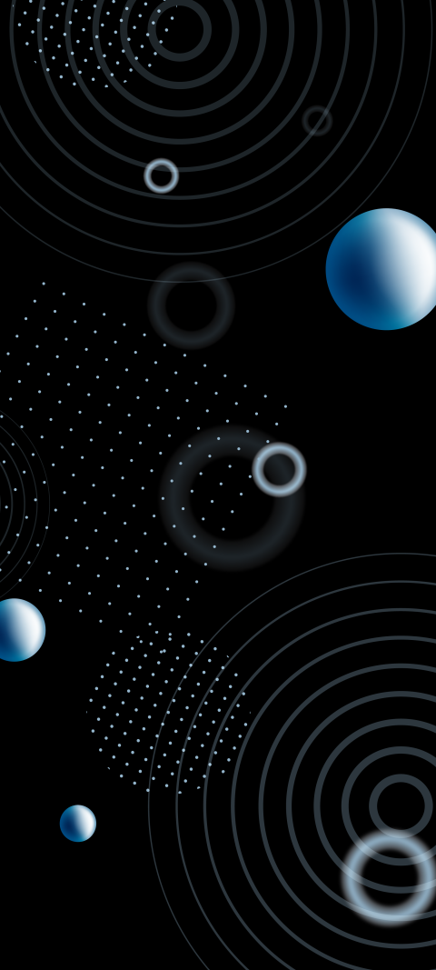 black background with a bunch of circles
