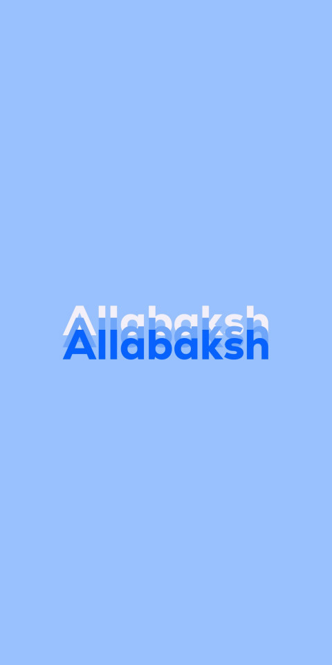 Free photo of Name DP: Allabaksh