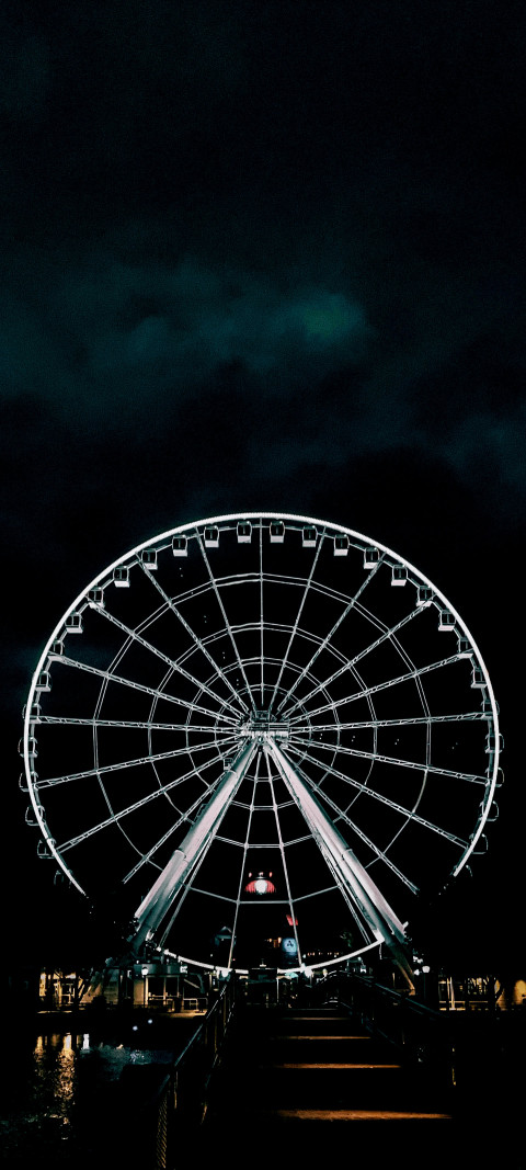 Free photo of Architecture Amoled Wallpaper with Ferris wheel, Tourist attraction & Sky
