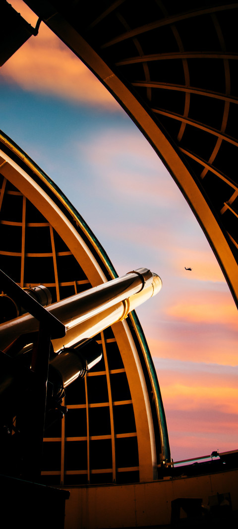 telescope with a sky background