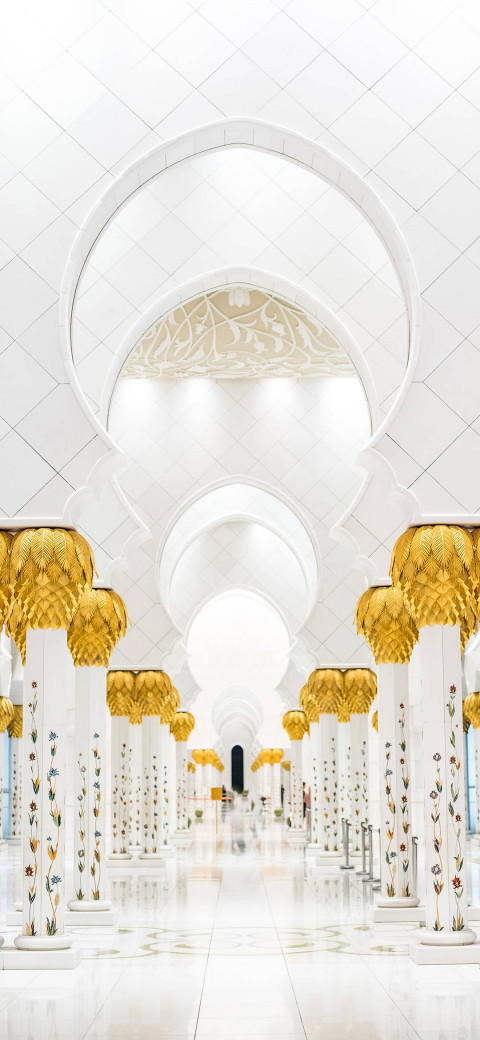 Free photo of Grand Mosque Abu Dhabi Wallpaper #025