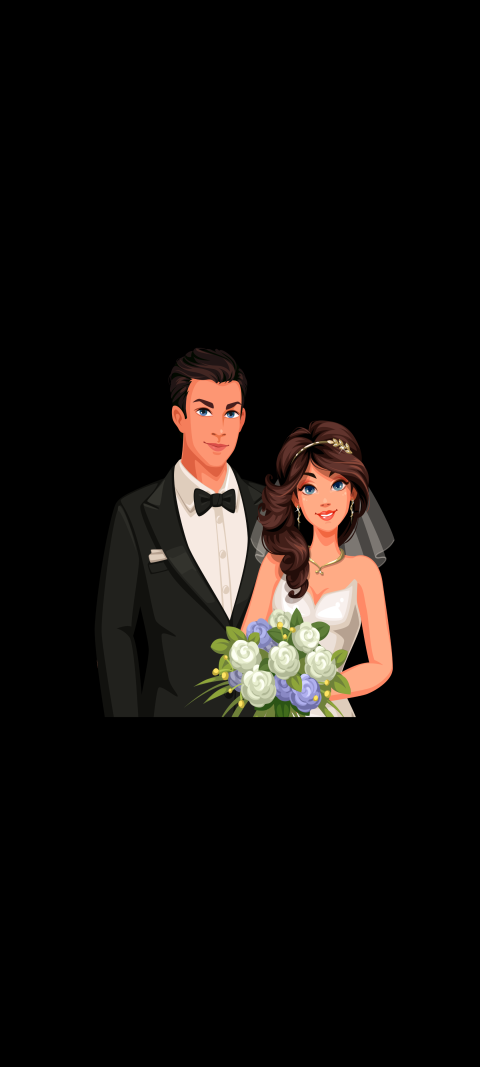 Free photo of Illustrations Amoled Wallpaper with Formal wear, Bride & Wedding