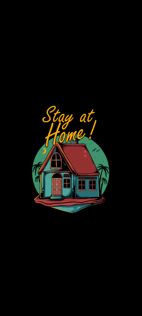 Free photo of Illustrations Amoled Wallpaper with Green, House & Home