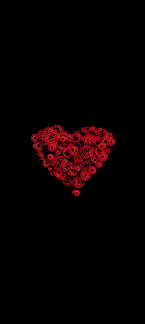 Free photo of Illustrations Amoled Wallpaper with Heart, Red & Carmine