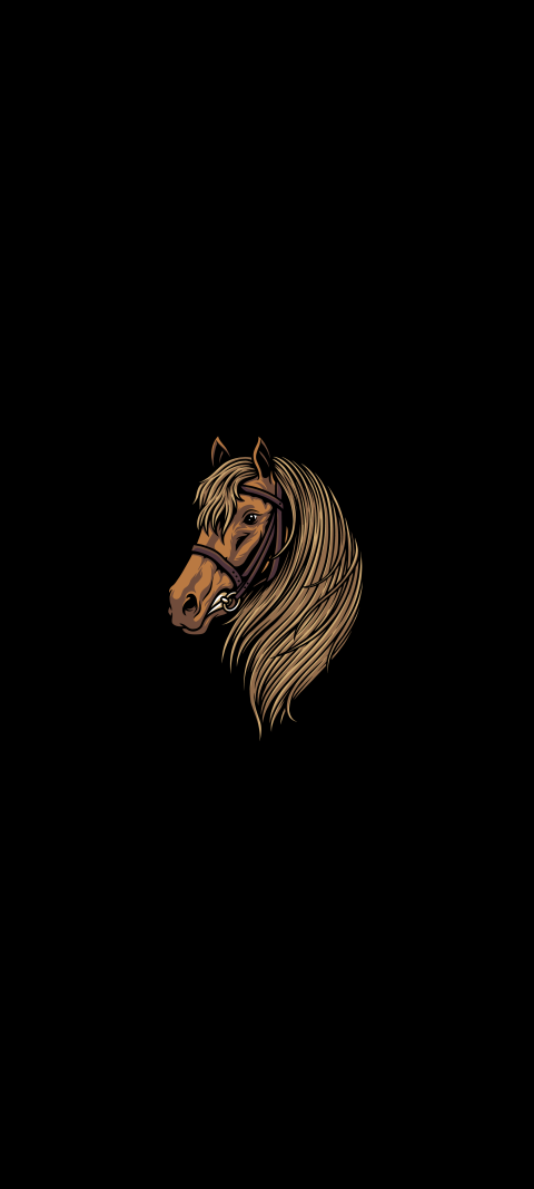 Free photo of Illustrations Amoled Wallpaper with Horse, Wildlife & Illustration