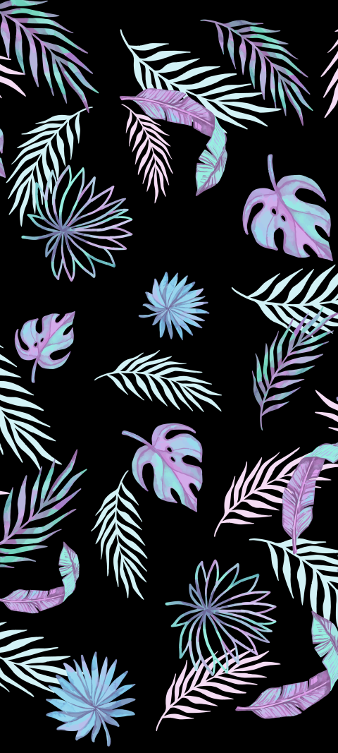 close up of a pattern of palm leaves
