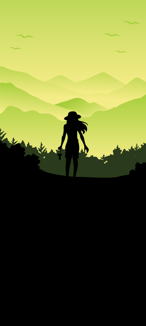 Free photo of Illustrations Amoled Wallpaper with People in nature, Sky & Silhouette