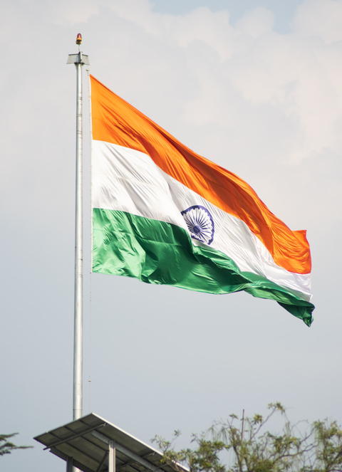 Free photo of Indian flag at height