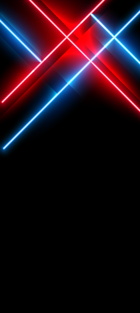 red and blue lightsabers on a black background