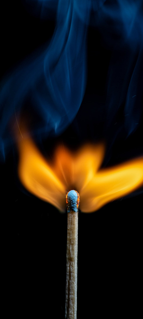 matchstick with a flame on it