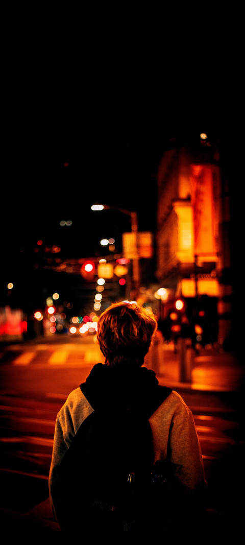 Free photo of People Amoled Wallpaper with Night, Orange & Darkness