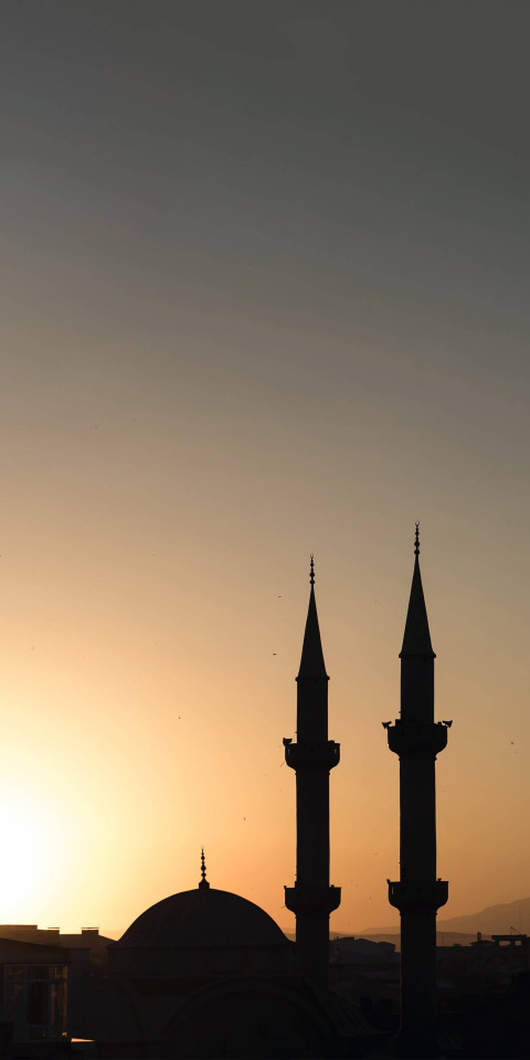Free photo of silhouette view of a mosque