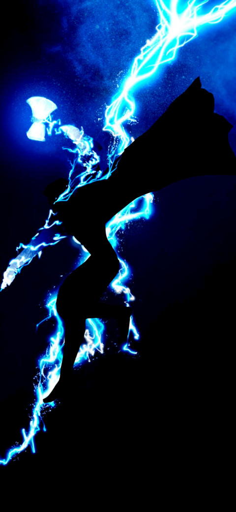 Free photo of Thor Superheroes Movies Amoled Wallpaper with Blue, Electric blue & Light