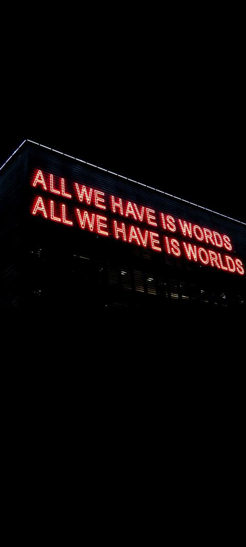 Free photo of Text Quotes Amoled Wallpaper with Electronic signage, Neon sign & Signage
