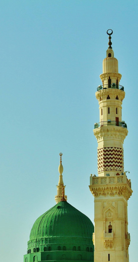Free photo of The Green Dome, Al-Masjid al-Nabawi in Medina during day