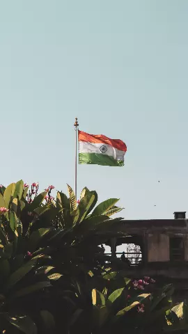 A flagpole with a Indian Flag on top of it