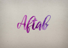 Aftab Watercolor Name DP