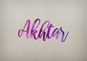 Akhtar Watercolor Name DP