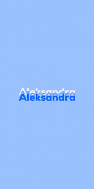 Name DP: Aleksandra
