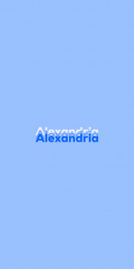 Name DP: Alexandria