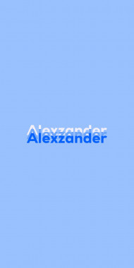 Name DP: Alexzander