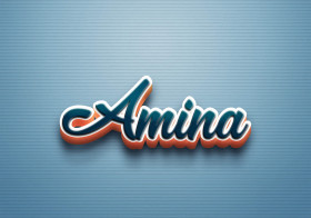 Cursive Name DP: Amina