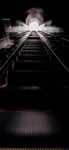 Architecture Amoled Wallpaper with Escalator, Stairs & Line
