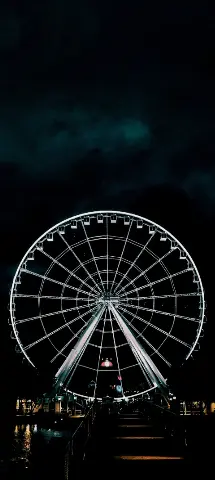 Architecture Amoled Wallpaper with Ferris wheel, Tourist attraction & Sky