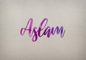 Aslam Watercolor Name DP
