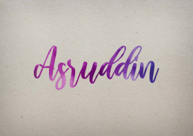Asruddin Watercolor Name DP
