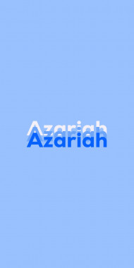 Name DP: Azariah