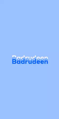 Name DP: Badrudeen