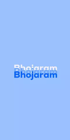 Name DP: Bhojaram