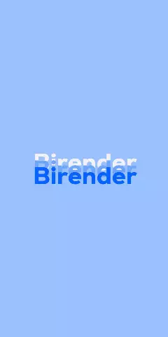 Name DP: Birender