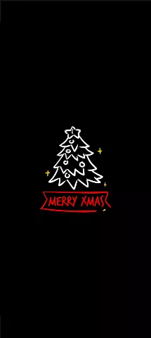 Christmas Tree Amoled Wallpaper with Font, Text & Logo