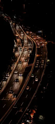 Cityscape Amoled Wallpaper with Night, Road & Highway