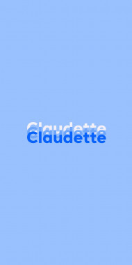 Name DP: Claudette