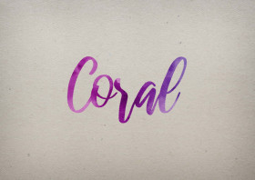 Coral Watercolor Name DP
