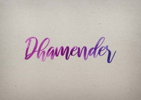 Dhamender Watercolor Name DP