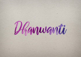 Dhanwanti Watercolor Name DP