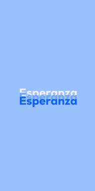 Name DP: Esperanza