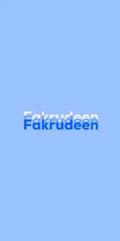 Name DP: Fakrudeen