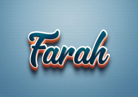 Cursive Name DP: Farah