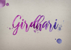 Girdhari Watercolor Name DP