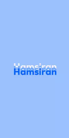 Name DP: Hamsiran