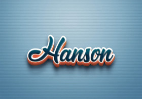 Cursive Name DP: Hanson