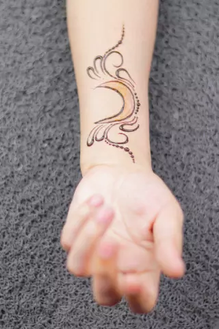 Henna wrist moon design