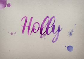 Holly Watercolor Name DP